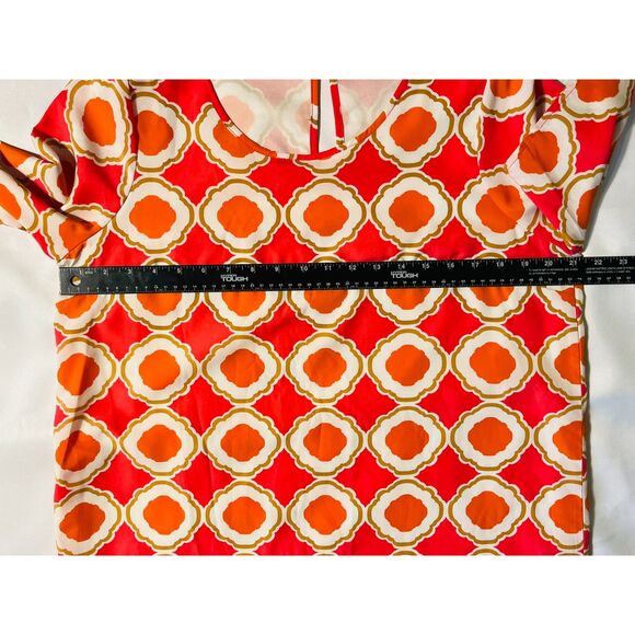 Mud Pie Mod Hot Pink Orange Mini Dress 1970s Light Dress Large 12/14 - Picture 8 of 9